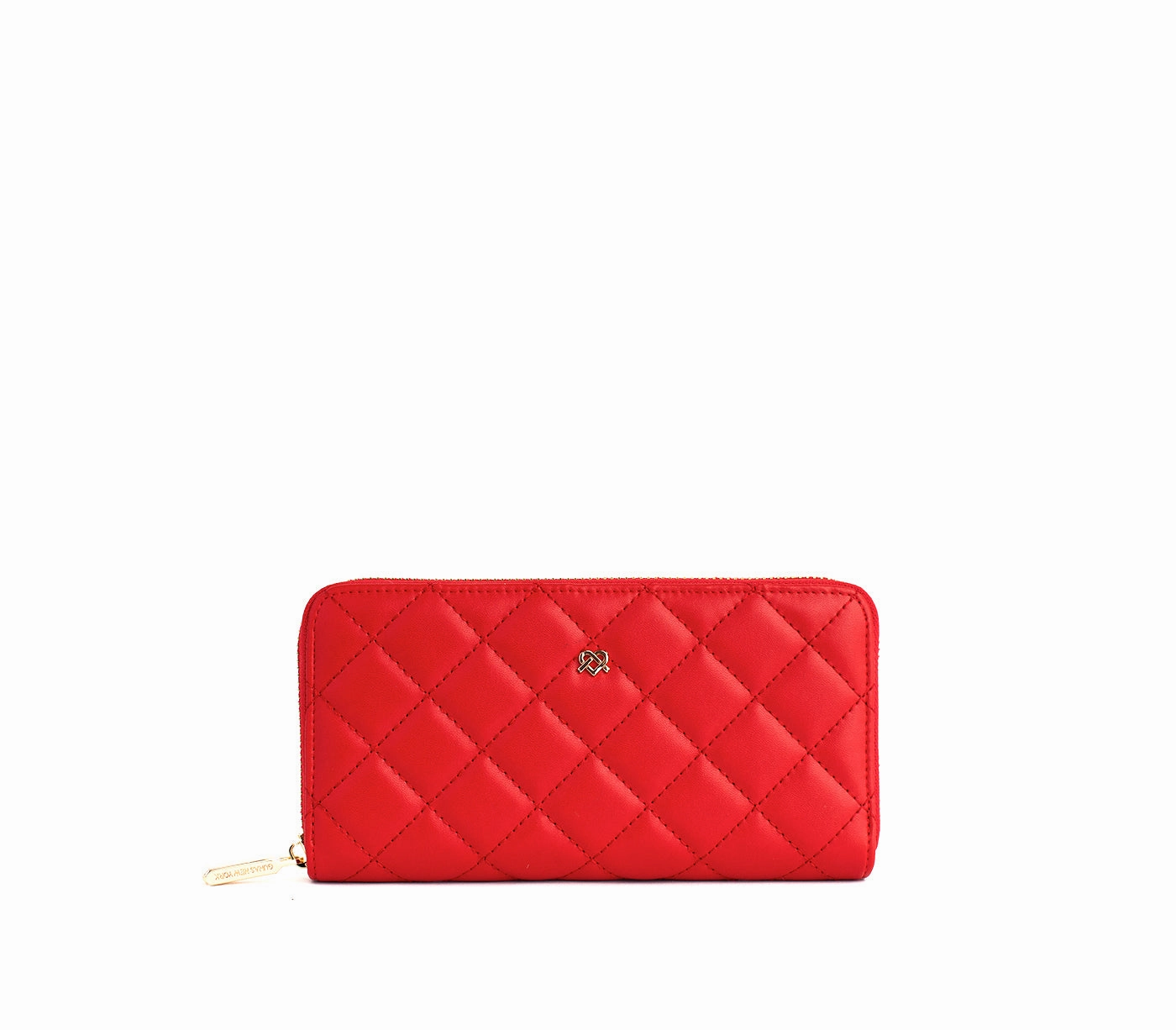 Uptown Quilted - Red Zipper Wallet Sleek Structure