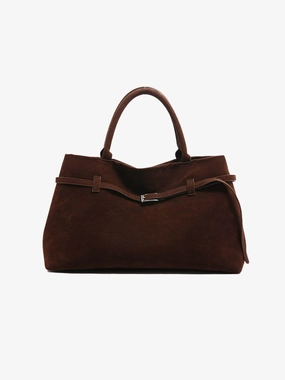 Spacious Interior Eco Touch Elena | Brown Suede Handbag ?C Chic & Sophisticated