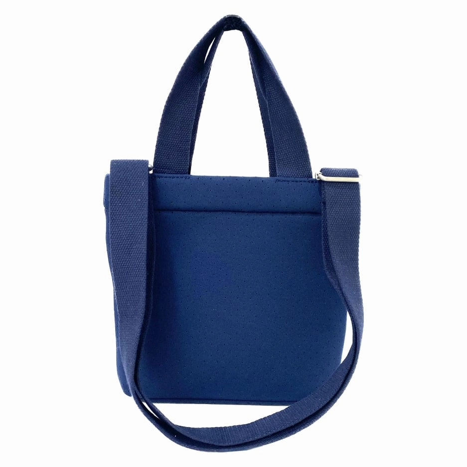 Quilted Koala Neoprene Midi Town Bag Navy Secure Closure Stylish Edge