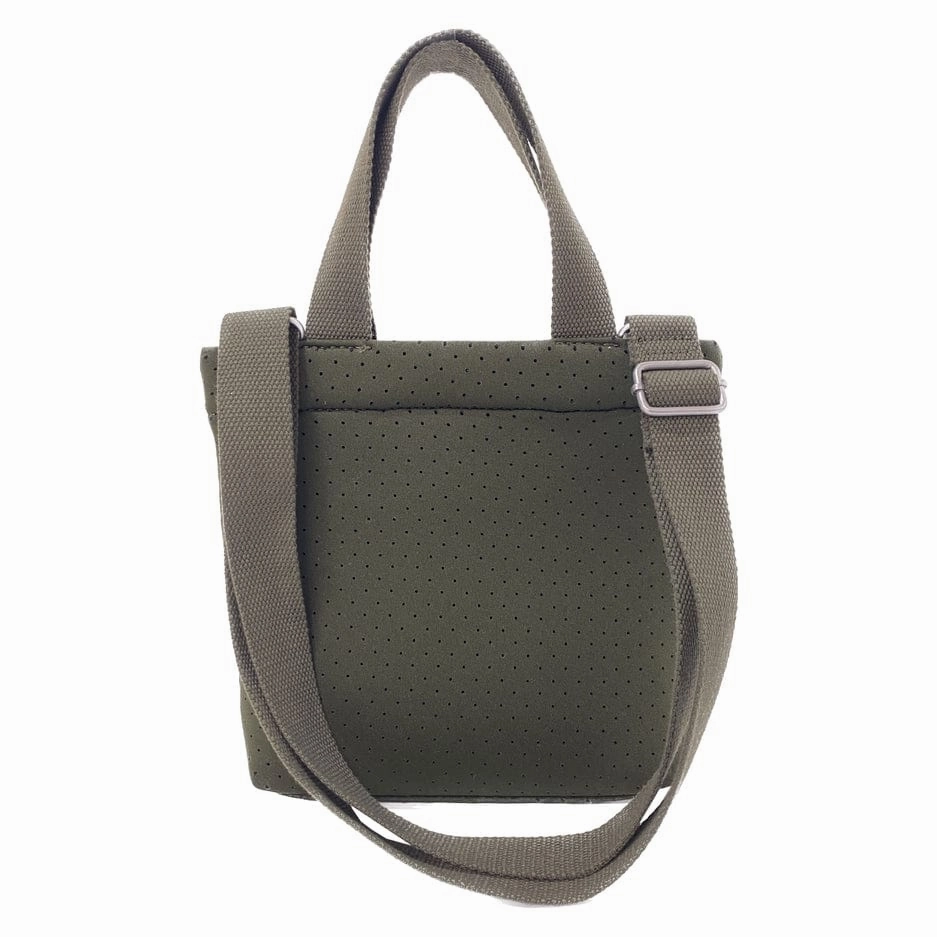 Modern Everyday Quilted Koala Neoprene Midi Town Bag Olive