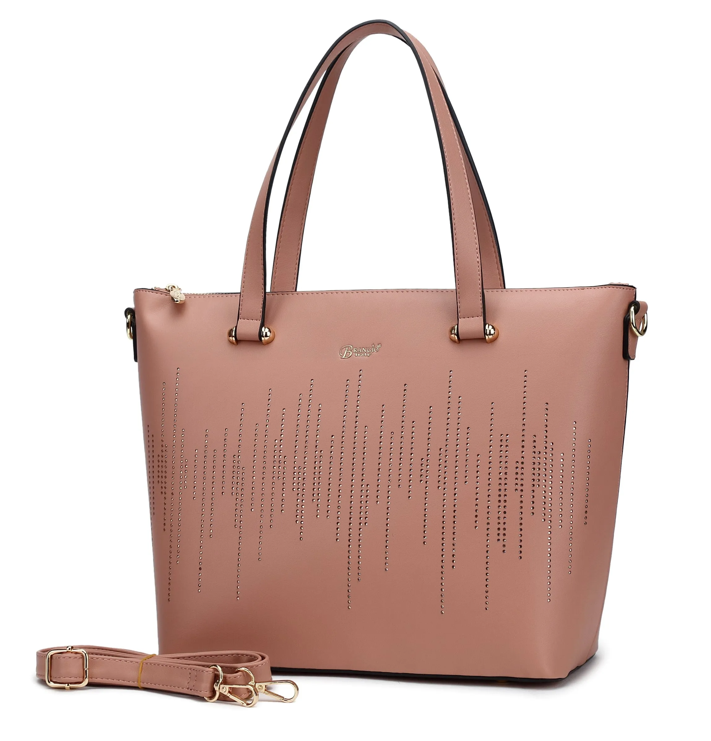 Trendy fold-over bag Fashion Minimal Rainy Night Vegan Leather Tote Bag