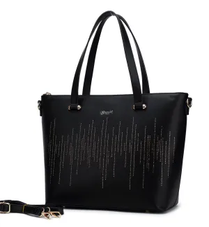 Minimal Form Sleek Structure Rainy Night Vegan Leather Tote Bag