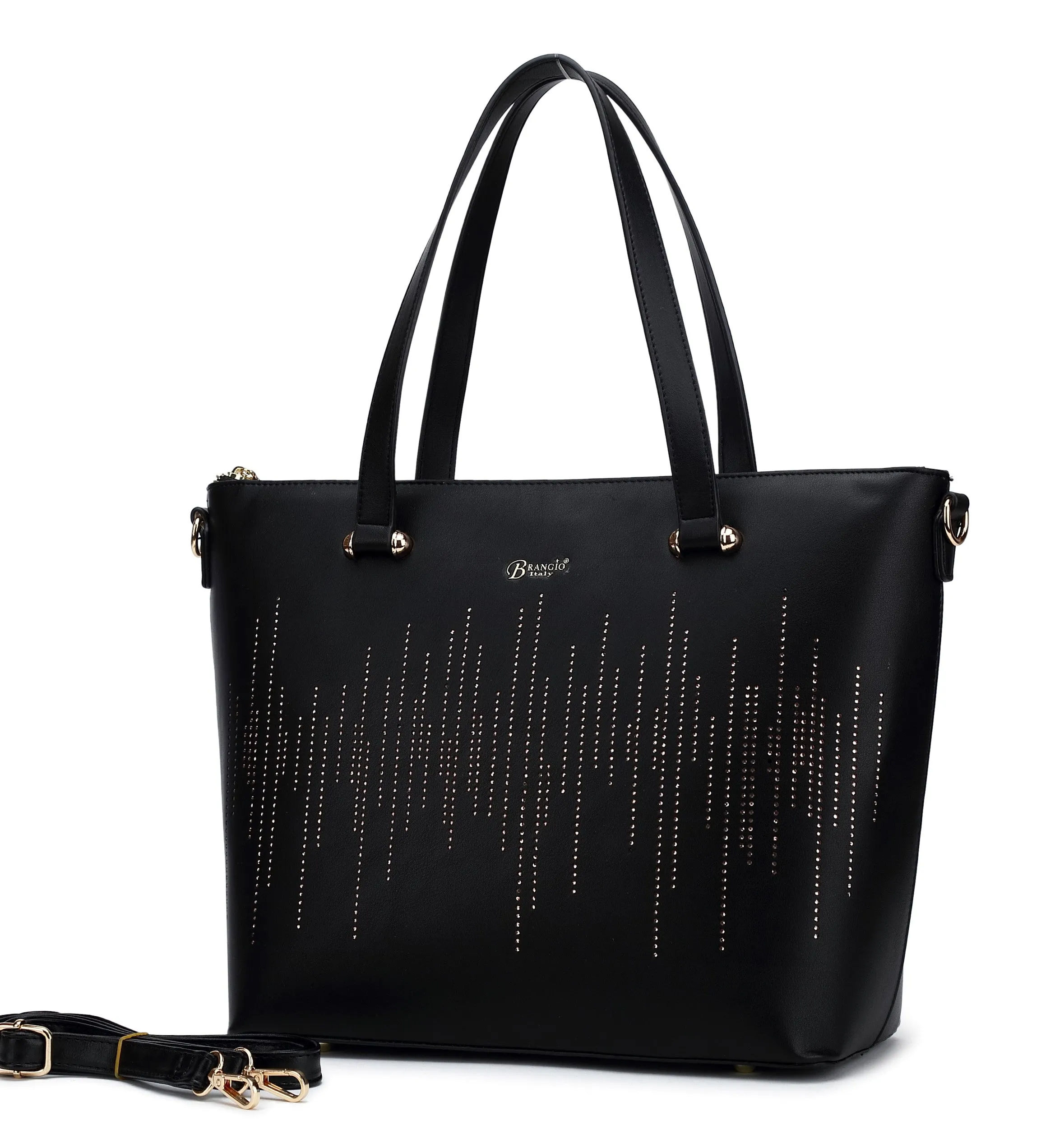 Minimal Form Sleek Structure Rainy Night Vegan Leather Tote Bag