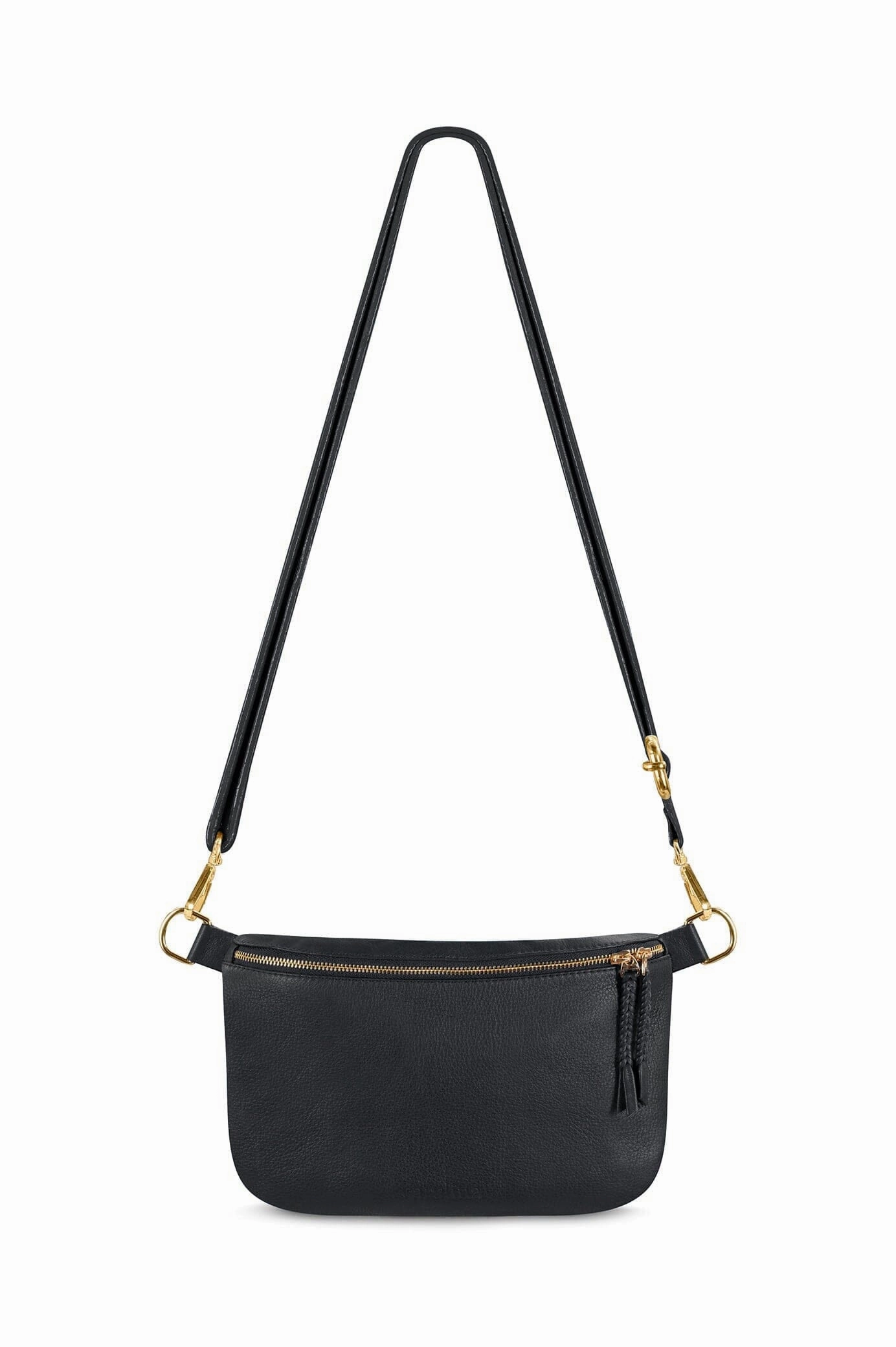 Ramona Leather Handbag Black with Pocket Street Style Modern Design
