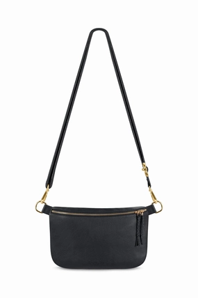 Ramona Leather Handbag Black with Pocket Street Style Modern Design