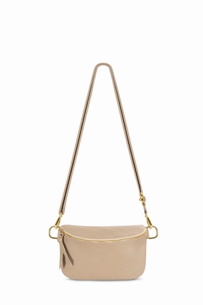 Work Lifestyle Minimalist Appeal Ramona Small Leather Handbag Nude with Pocket