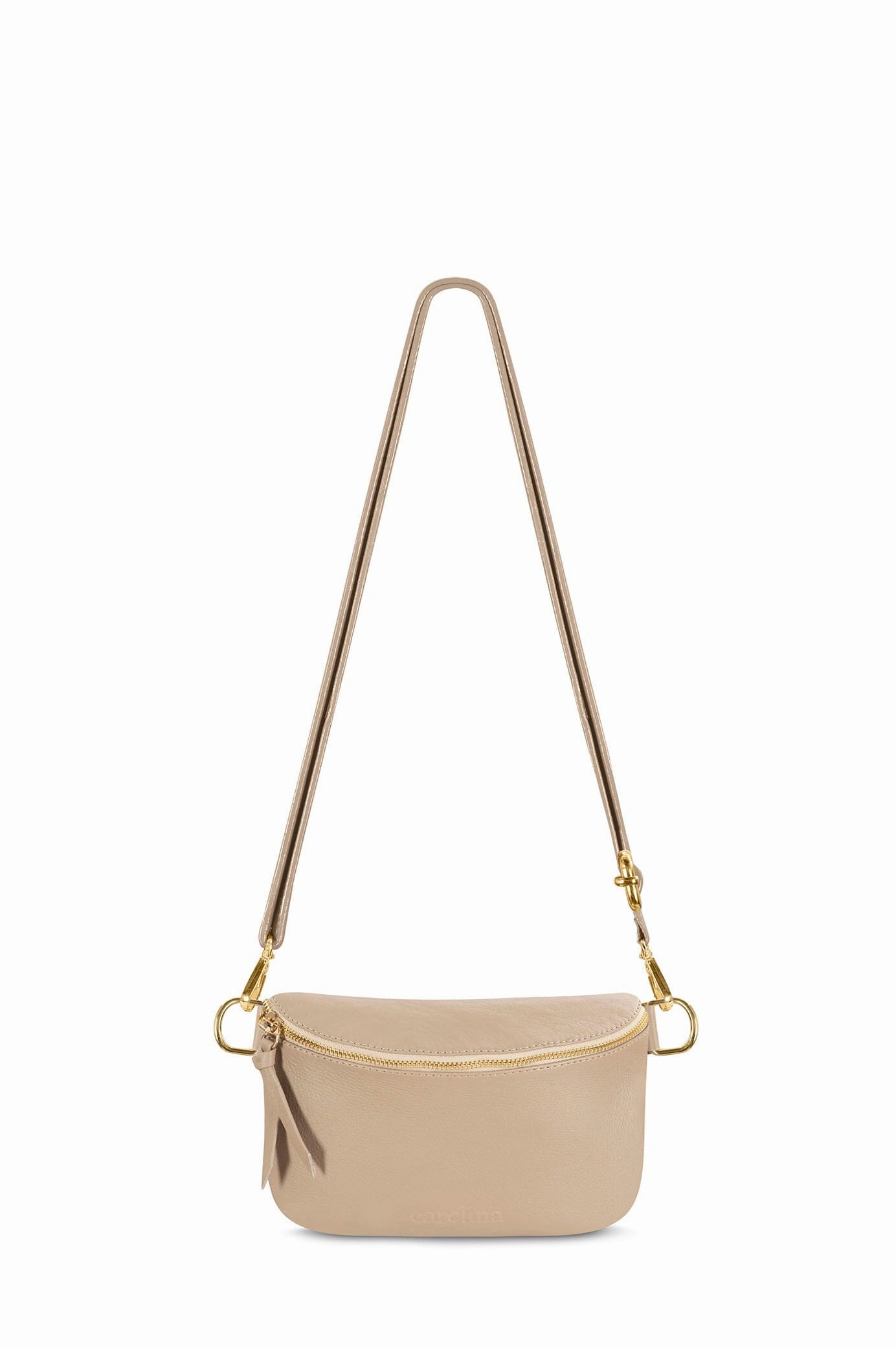 Work Lifestyle Minimalist Appeal Ramona Small Leather Handbag Nude with Pocket