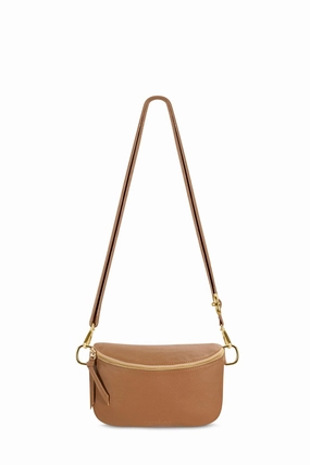 Everyday Organizer Durable Simplicity Ramona Small Leather Handbag Tan with Pocket