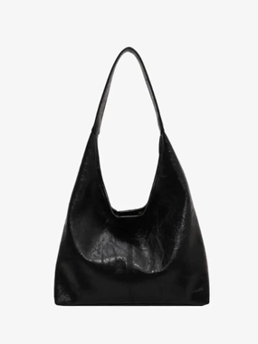 Ravellea | Luxe Black Leather Hobo Bag ?C Minimal & Chic Sophisticated Design Functional Trend