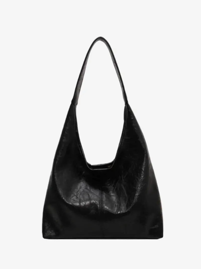 Compact Durability City Style Ravellea | Luxe Black Leather Hobo Bag ?C Minimal & Chic