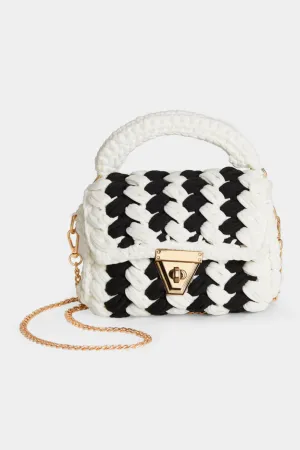 Elegant Functionality Lucinda Braided Crossbody | Black & White
