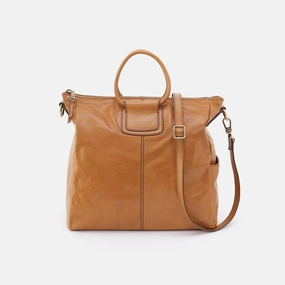 Hobo Sheila Large Satchel In Polished Leather in Natural Compact crossbody purse Modern Accessory