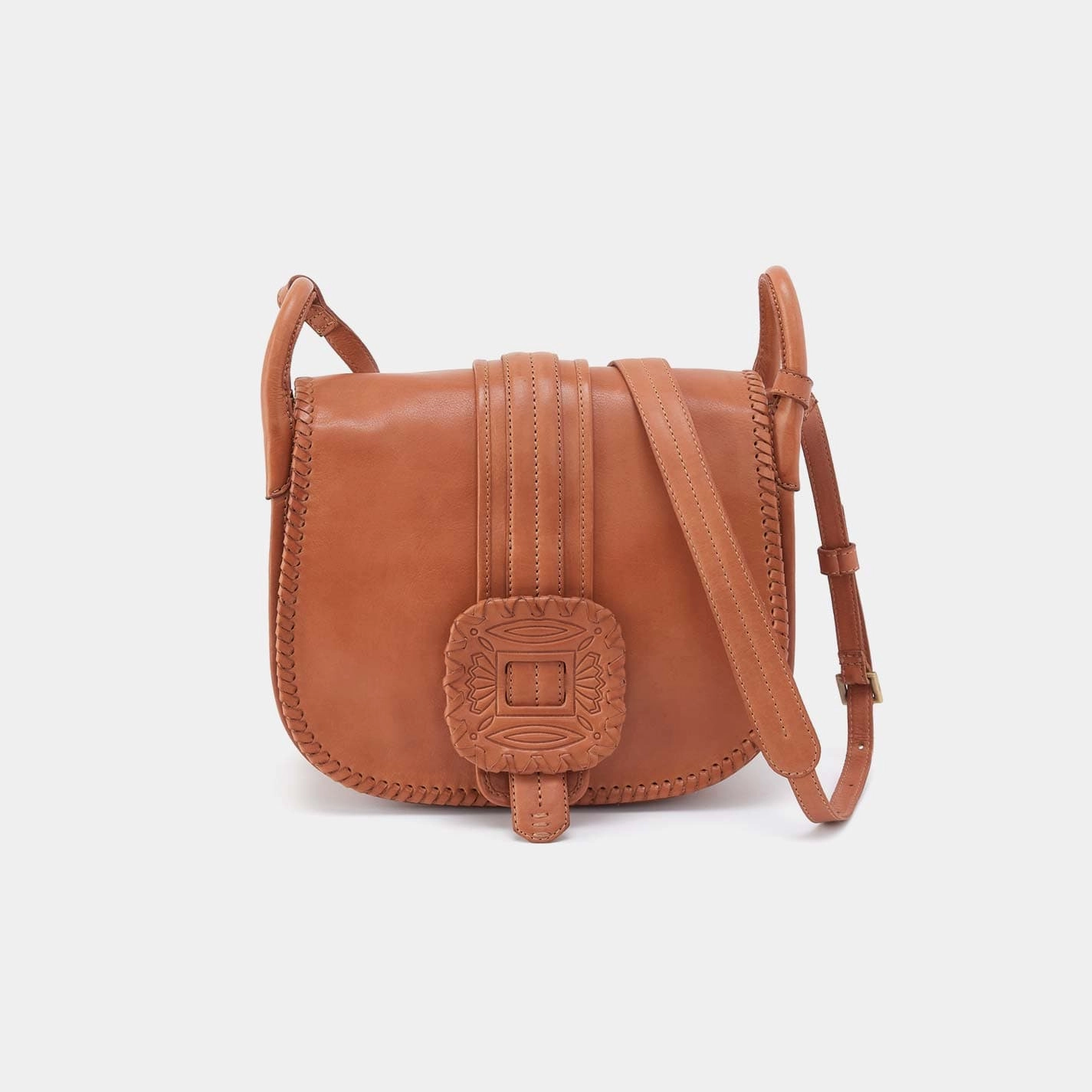 Compact Utility Urban Wear Kiva Large Crossbody in Washed Leather, Harvest Wheat