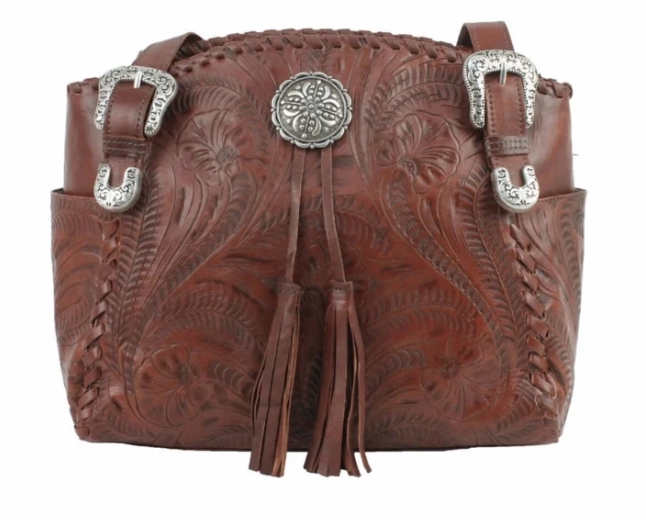 Practical Utility Premium Finish American West Handbag Lariats & Lace Collection: Leather Zip Top Tote