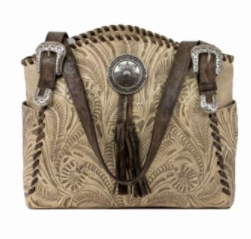 Refined Perfection American West Handbag Lariats & Lace Collection: Leather Zip Top Tote