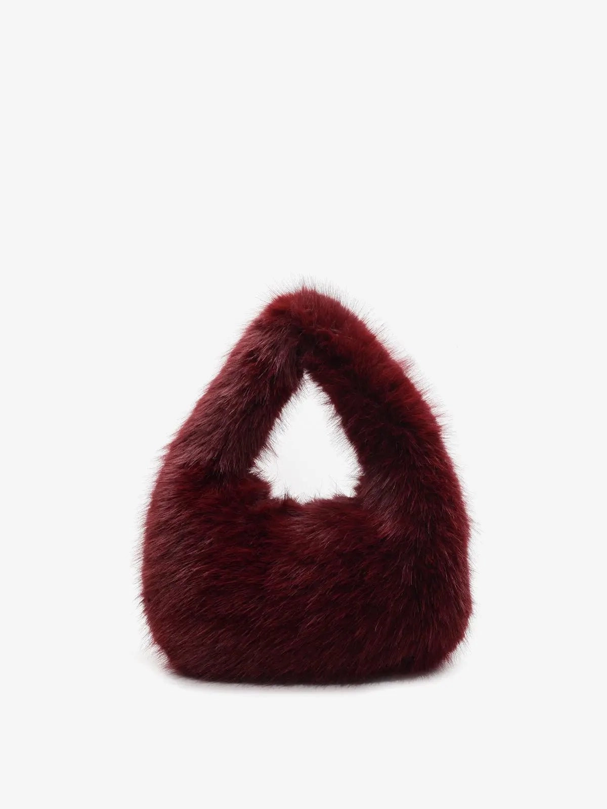 Classic Companion Vienna | Burgundy Faux Fur Hobo Bag ?C Cozy & Luxe