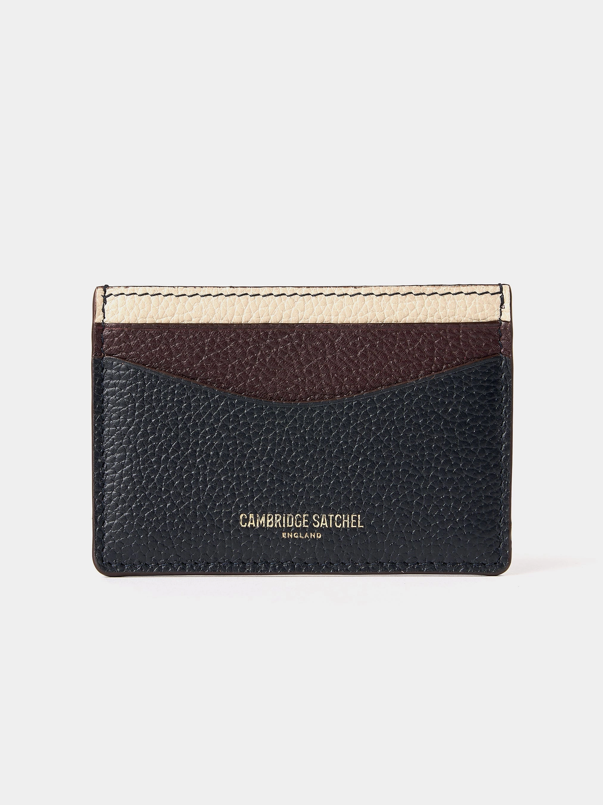 The Card Case - Bordeaux, Midnight & Clay Madras Grain Luxury Function Compact Strength