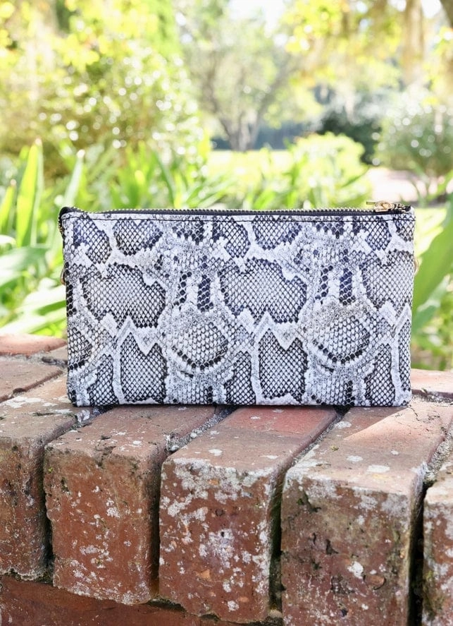 Liz Custom Collection Crossbody Bag - Embossed Vegan Snake Compact Versatility