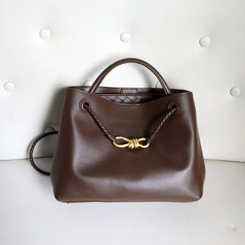 Melisande | Elegant Brown Leather Drawstring Bag ?C Chic & Timeless Design Practical Outfit