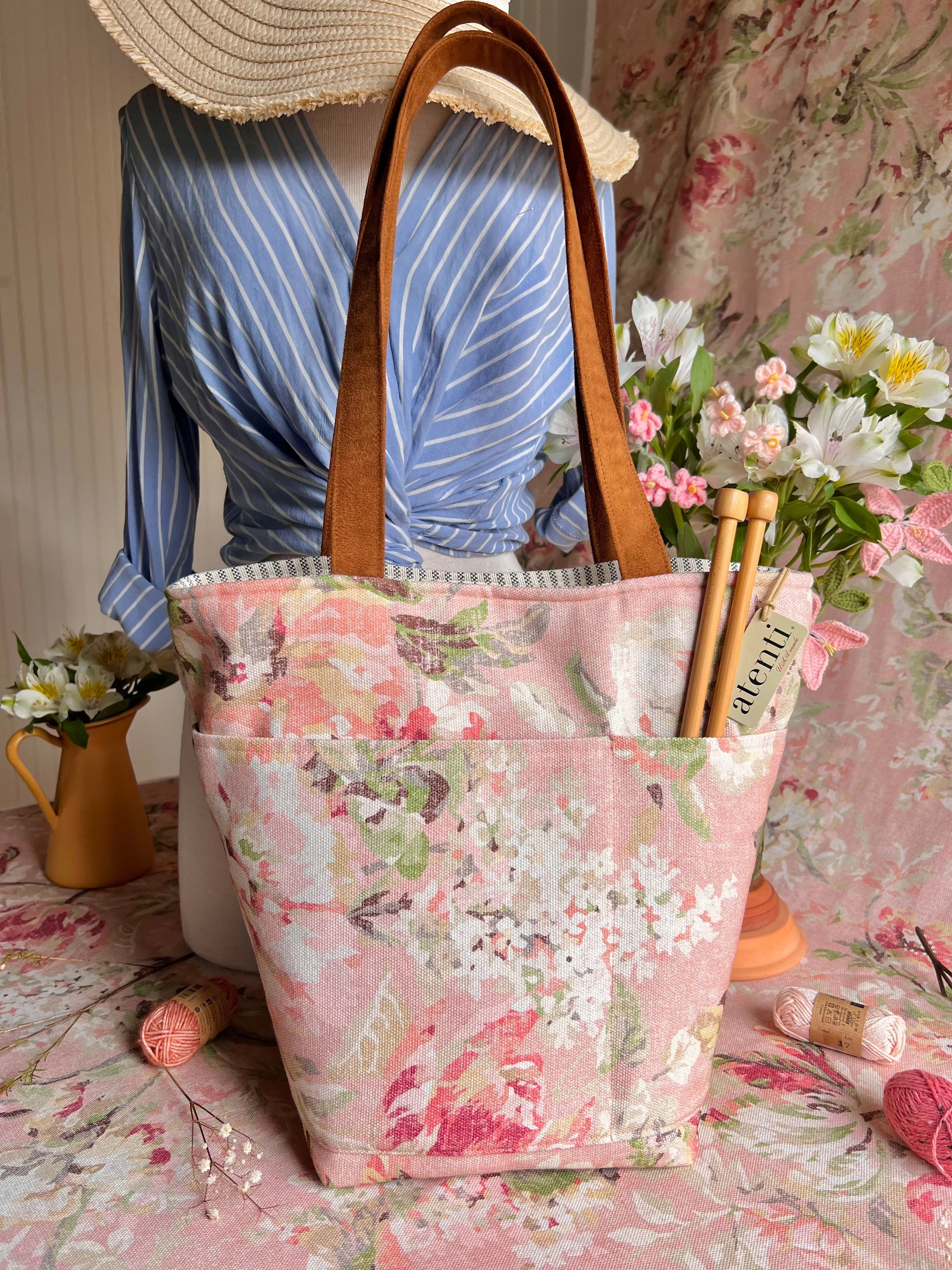 Casual Vibe Bloomette Bon Bucket, ?CHandmade USA Floral Knitting & Crochet Tote