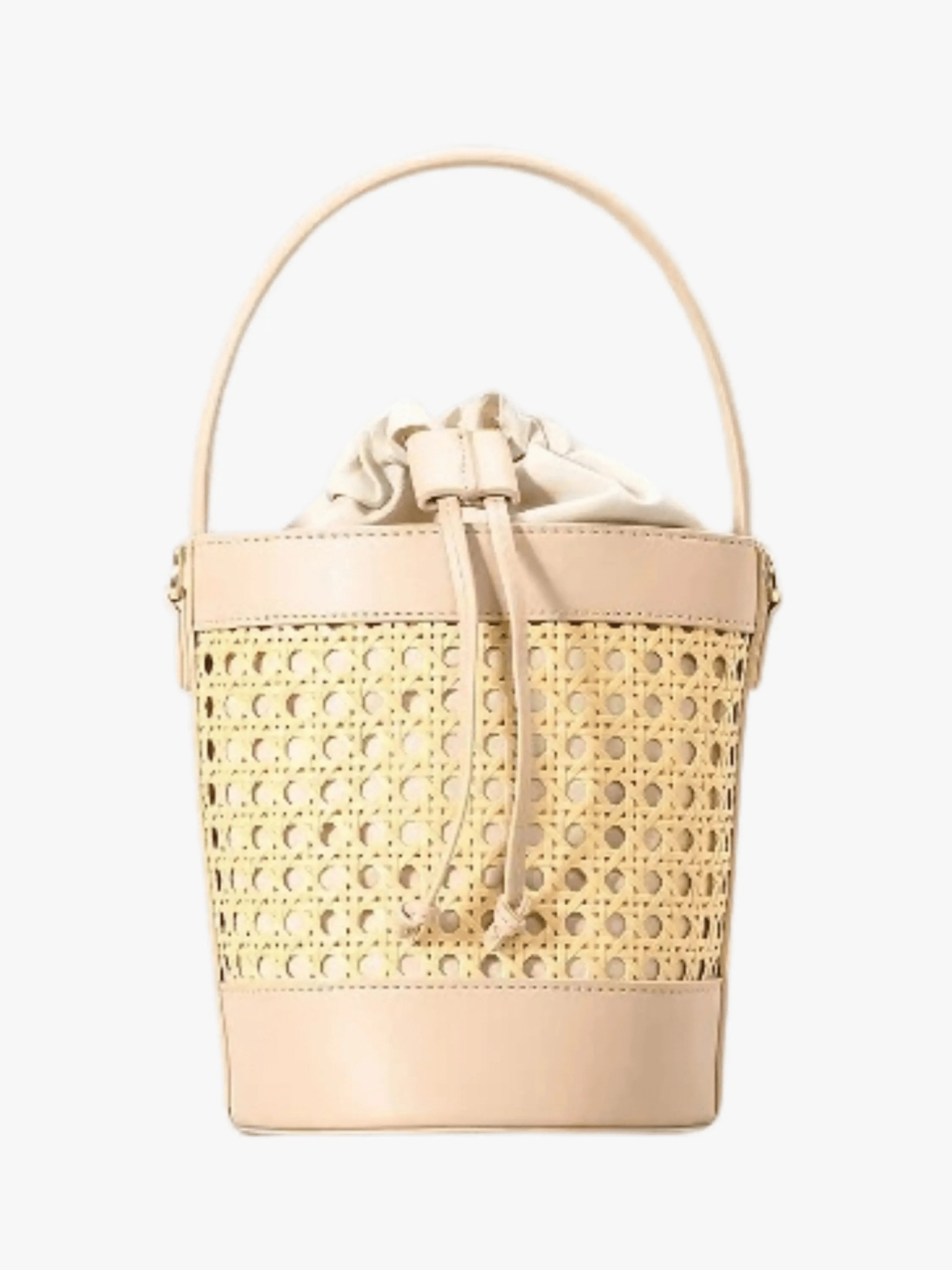 Perfect Companion refined design Tzaria | Rattan & Leather Bucket Bag ?C Boho Chic