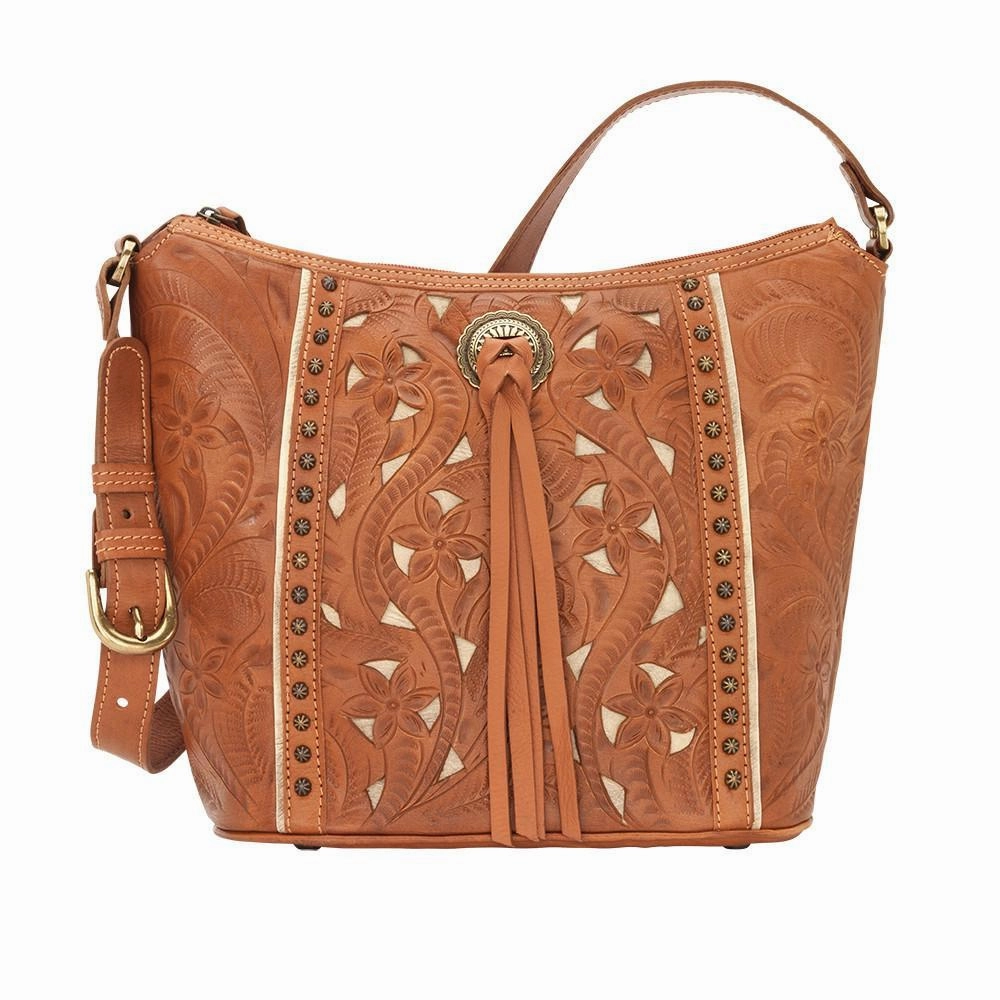 American West Handbag Hill Country Collection: Leather Zip Top Tote Outdoor Adventure Gear