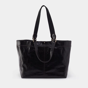 Weather Proof Sleek Craft Romy Max Tote in Polished Leather - Black