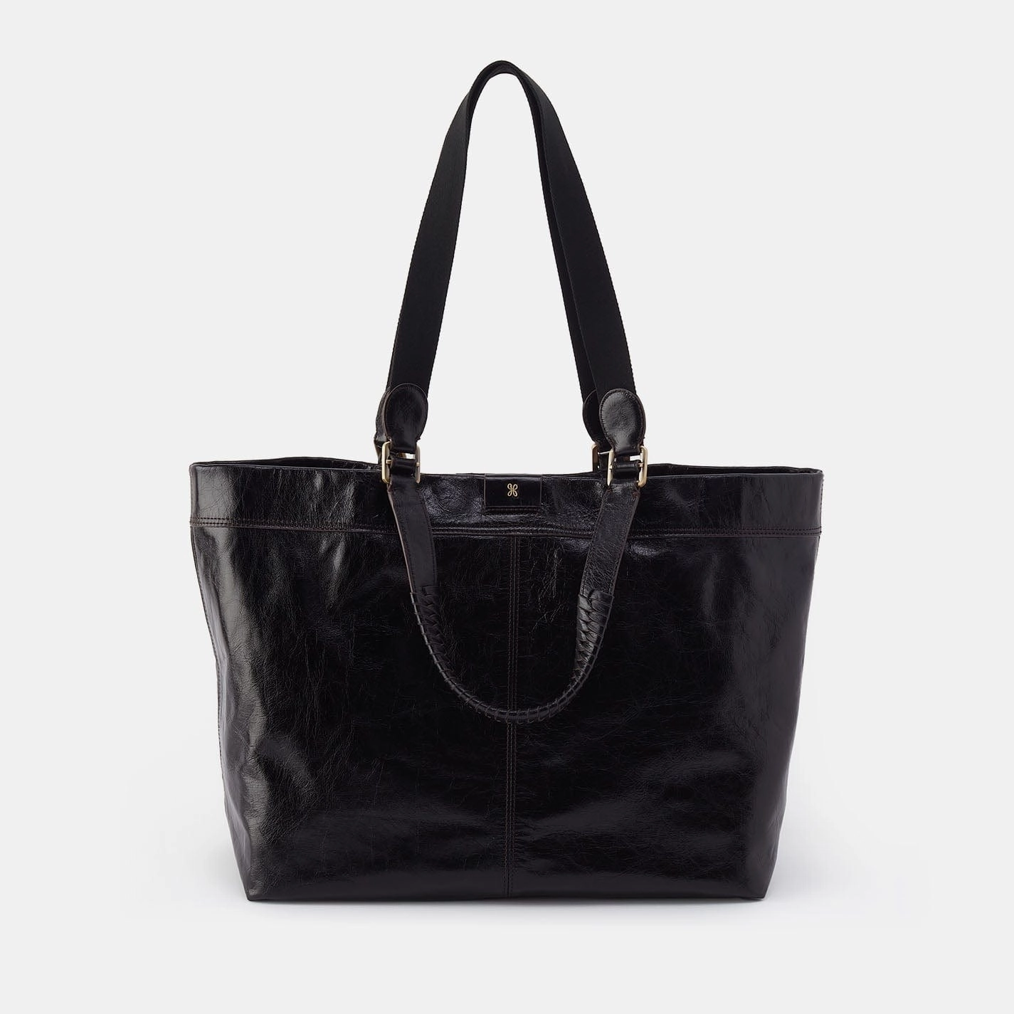 Weather Proof Sleek Craft Romy Max Tote in Polished Leather - Black