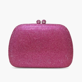 Ros?? | Crystal Embellished Pink Evening Clutch ?C Bold Elegance Modern Craft Soft Finish