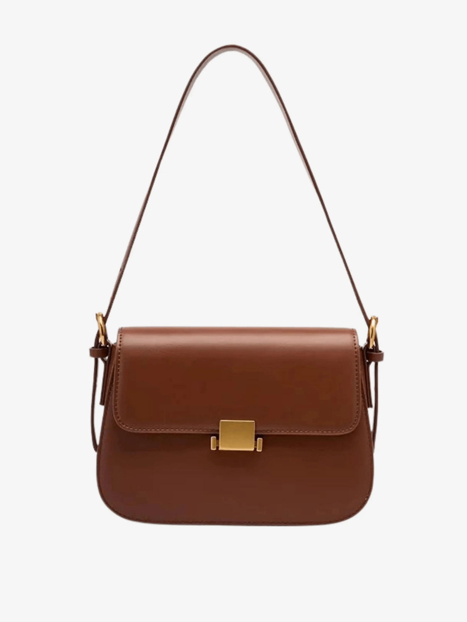 Celine | Luxe Brown Leather Shoulder Bag ?C Classic & Refined Classic Detail