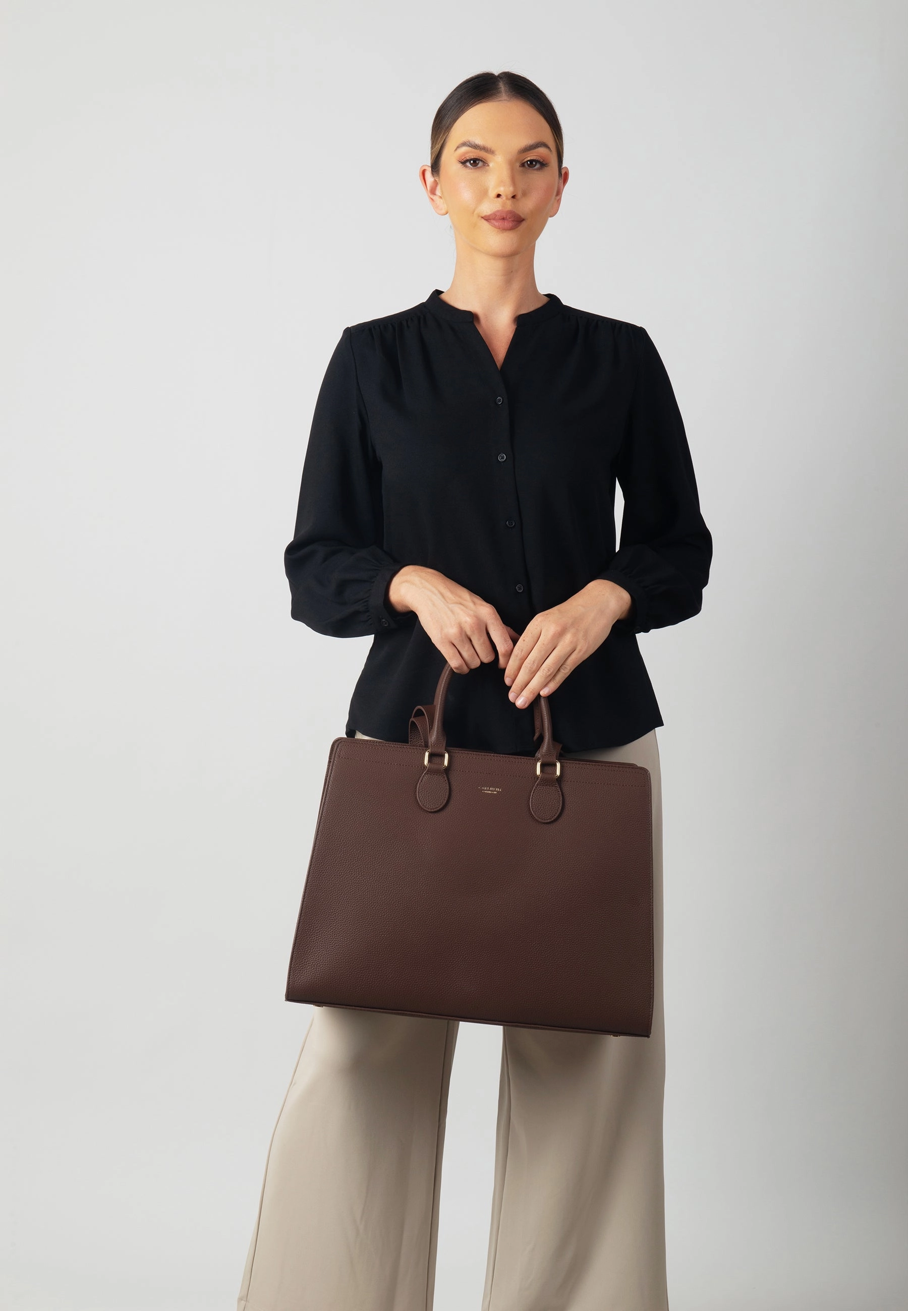 Mary Genuine Leather Handbag (Brown) Sustainable Choice Urban Utility