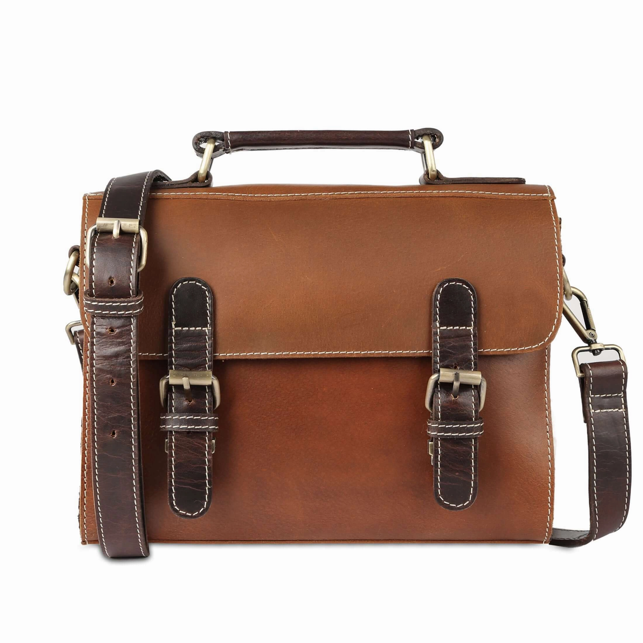 Genuine Leather Crossbody Bag for Women | 10 Inch Handmade Satchel Purse with Adjustable Strap & Push Lock | Stylish Everyday Shoulder Bag Effortless Chic