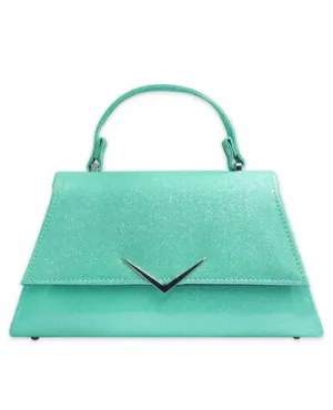 Lightweight Bag Style Essential Rumbler Cadi Handbag in Mint Sparkle (with crossbody strap)