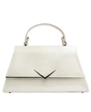 Rumbler Cadi Handbag in Silver White Sparkle (with crossbody strap) Weather Proof Functional Art