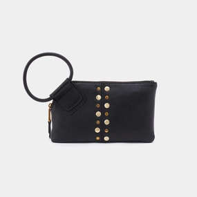 Smart Office Contemporary Design Sable Wristlet in Pebbled Leather, Black