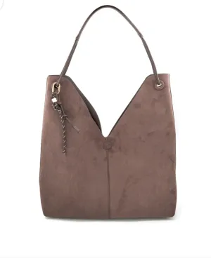 Sarah Chocolate Reversible Suede Tote BC Bag Contemporary Vision Best Seller