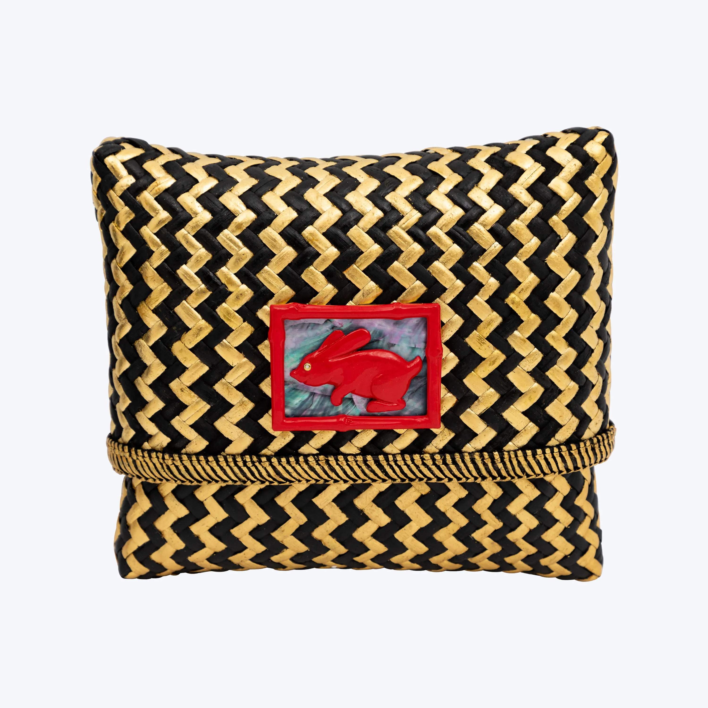 Casual Weekend Stylish Function Tropical Woven Rattan Bags with Chinese Zodiac - Rabbit