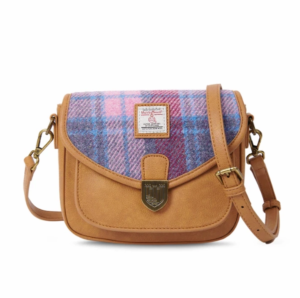 Sleek Touch Refined Details Islander? Mini Saddle Bag with Harris Tweed?