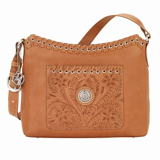 American West Handbag Harvest Moon Collection: Zip Top Shoulder Tote Casual Function Compact Travel