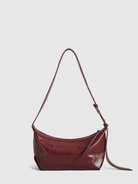 Semmie | Minimalist Burgundy Leather Shoulder Bag ?C Sleek & Contemporary Classic Everyday