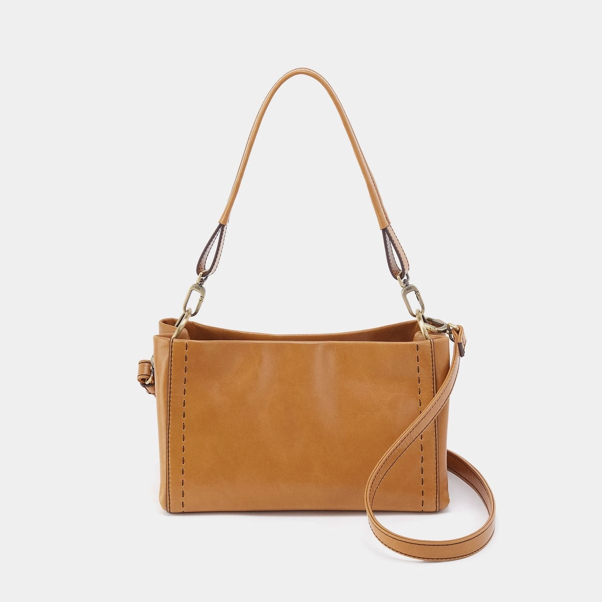 Stylish Simplicity Daily Commute Seneca Shoulder Crossbody In Polished Leather Natural