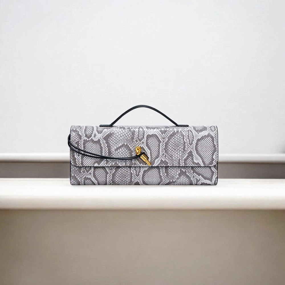 Functional Reliability Separhine | Snakeskin Clutch Bag ?C Faux Leather Evening Bag with Gold Lock