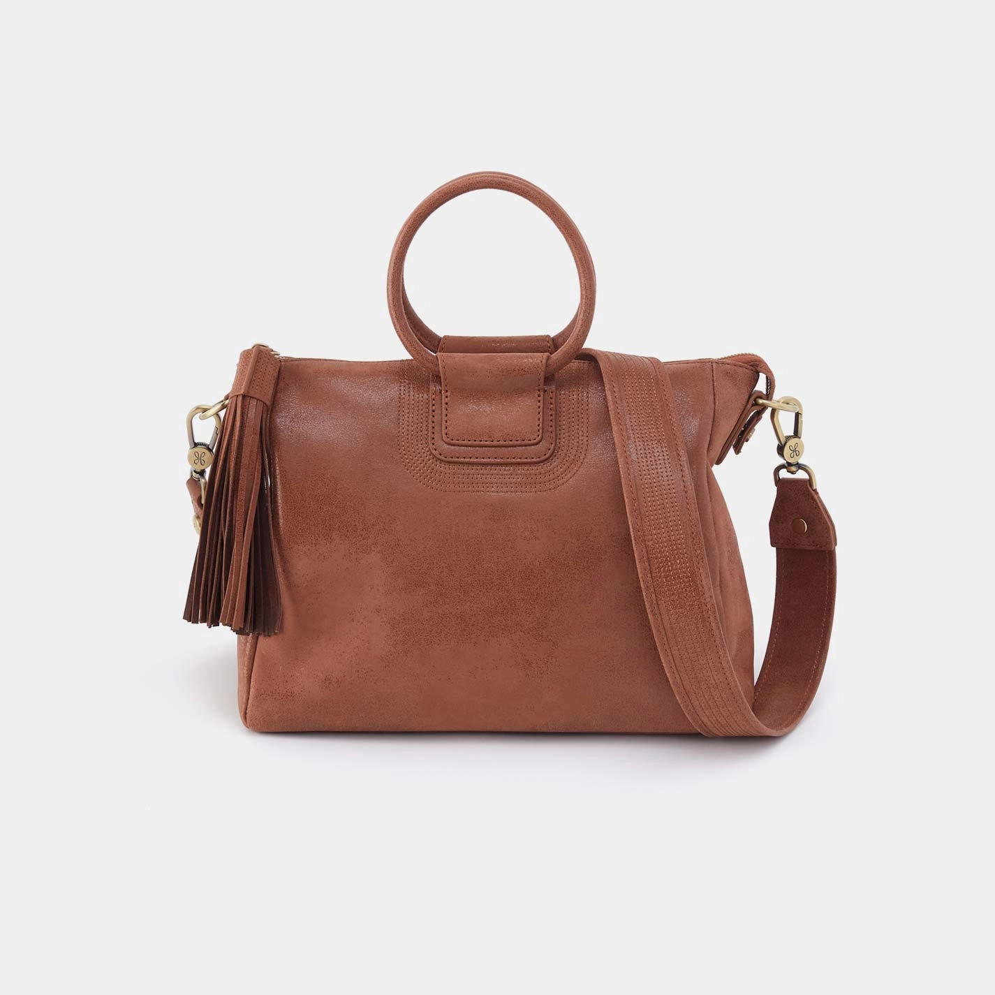 Modern Routine High-end leather purse Sheila Medium Satchel in Buffed Leather - Burnished Saddle