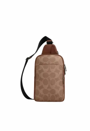 Coach Ethan Pack In Signature Canvas Sling Bag In Tan Vintage Brown CBI71 Durable Function