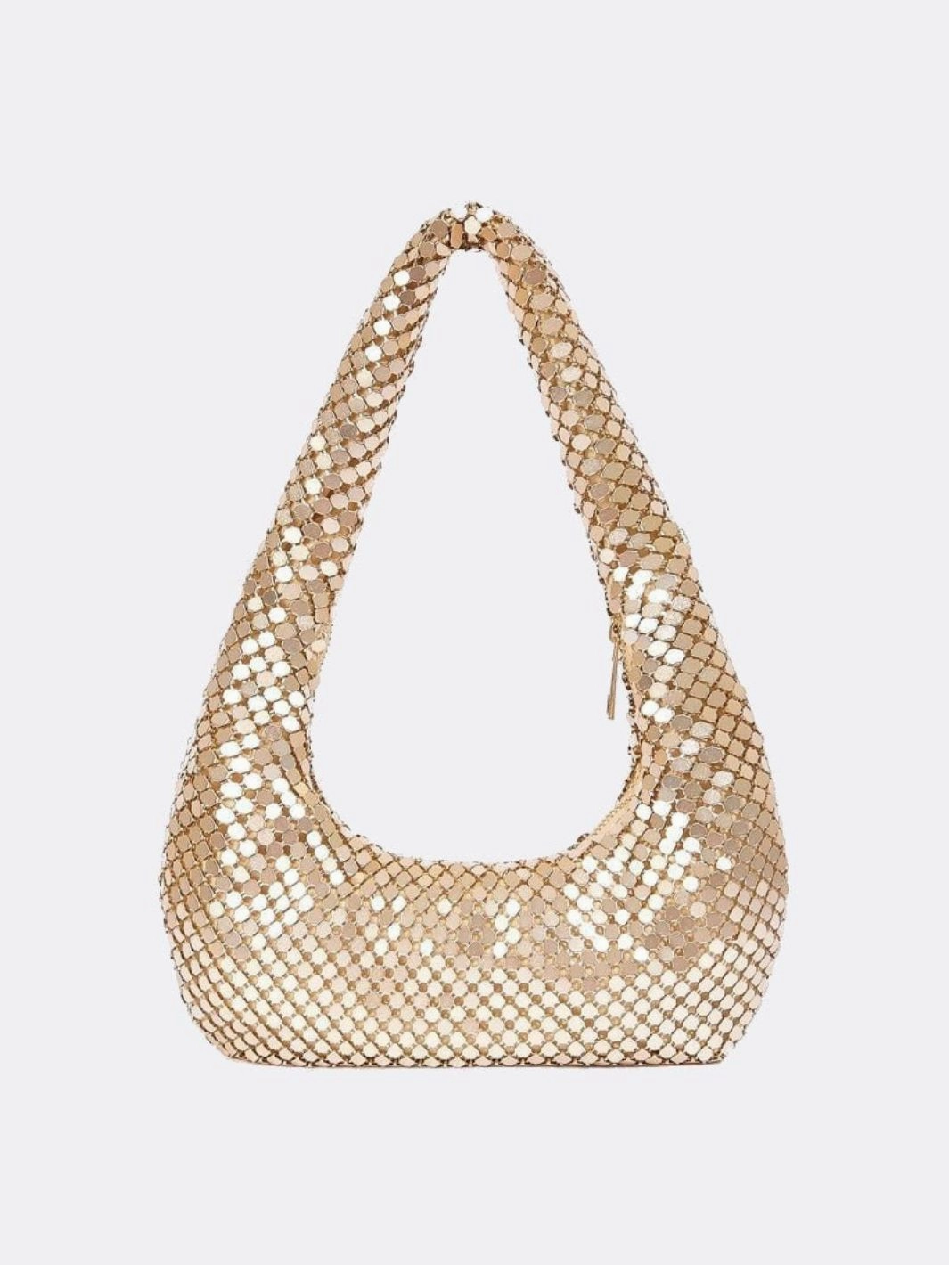 Shoulder bag with sequin mesh and curved silhouette Comfort Grip