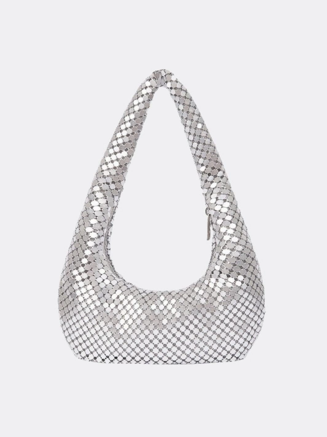Shoulder bag with sequin mesh and curved silhouette Modern Appeal
