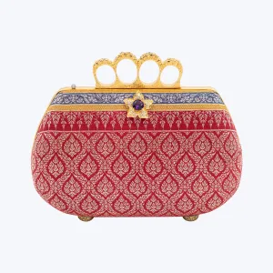 Casual Choice Timeless Daily Silapacheep Textile Handbag with Flower, Amethyst and Diamond