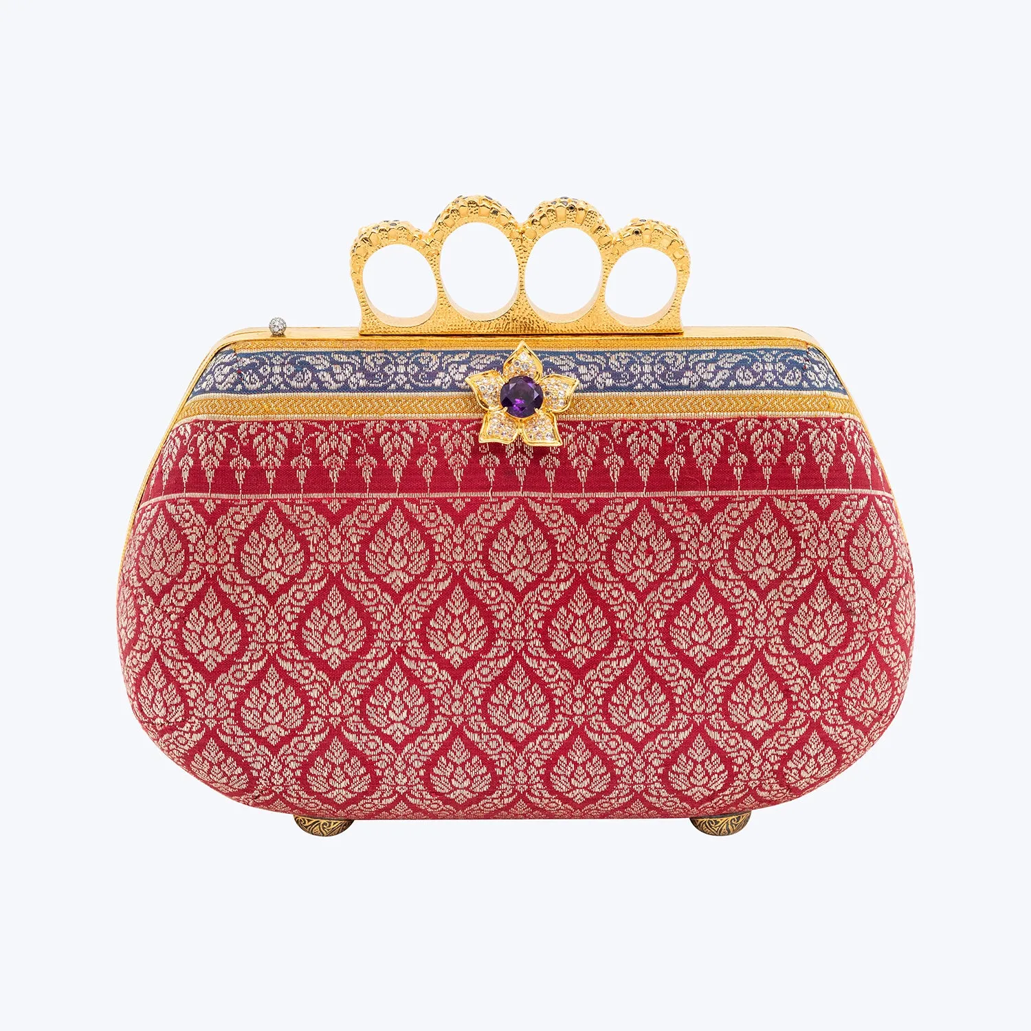 Casual Choice Timeless Daily Silapacheep Textile Handbag with Flower, Amethyst and Diamond