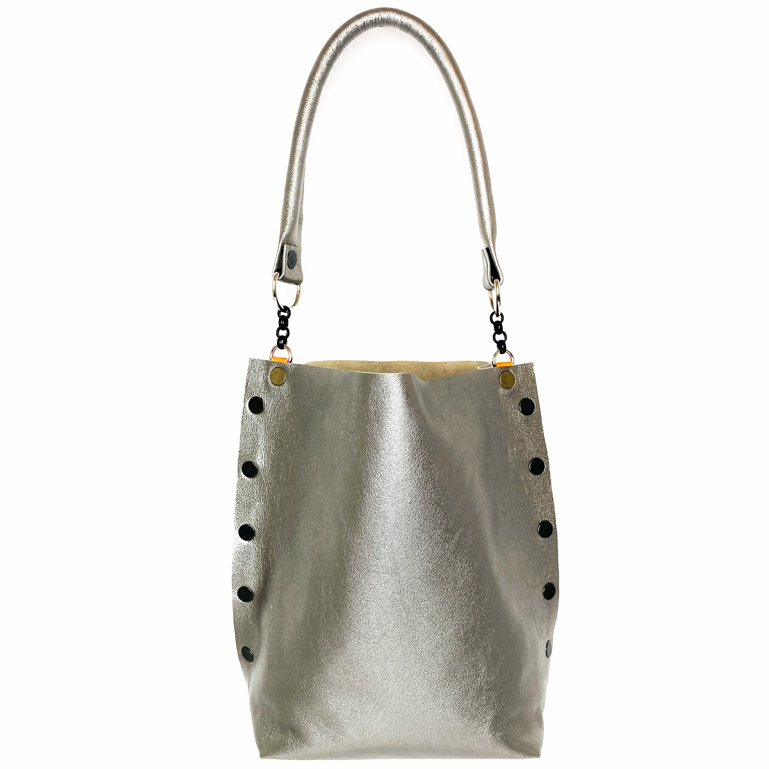 Fashion Travel Silver Gunmetal Tote Bag