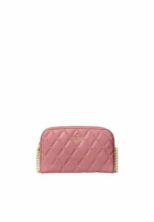 Minimalist Streetwear Style Convenient for busy people who need quick and easy access to their items Kate Spade Carey Quilted Studded Chain Camera Bag In Pomegranate KL820